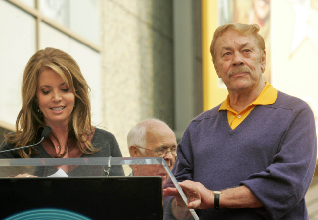 Jeanie and Jerry Buss; image from Shutterstock